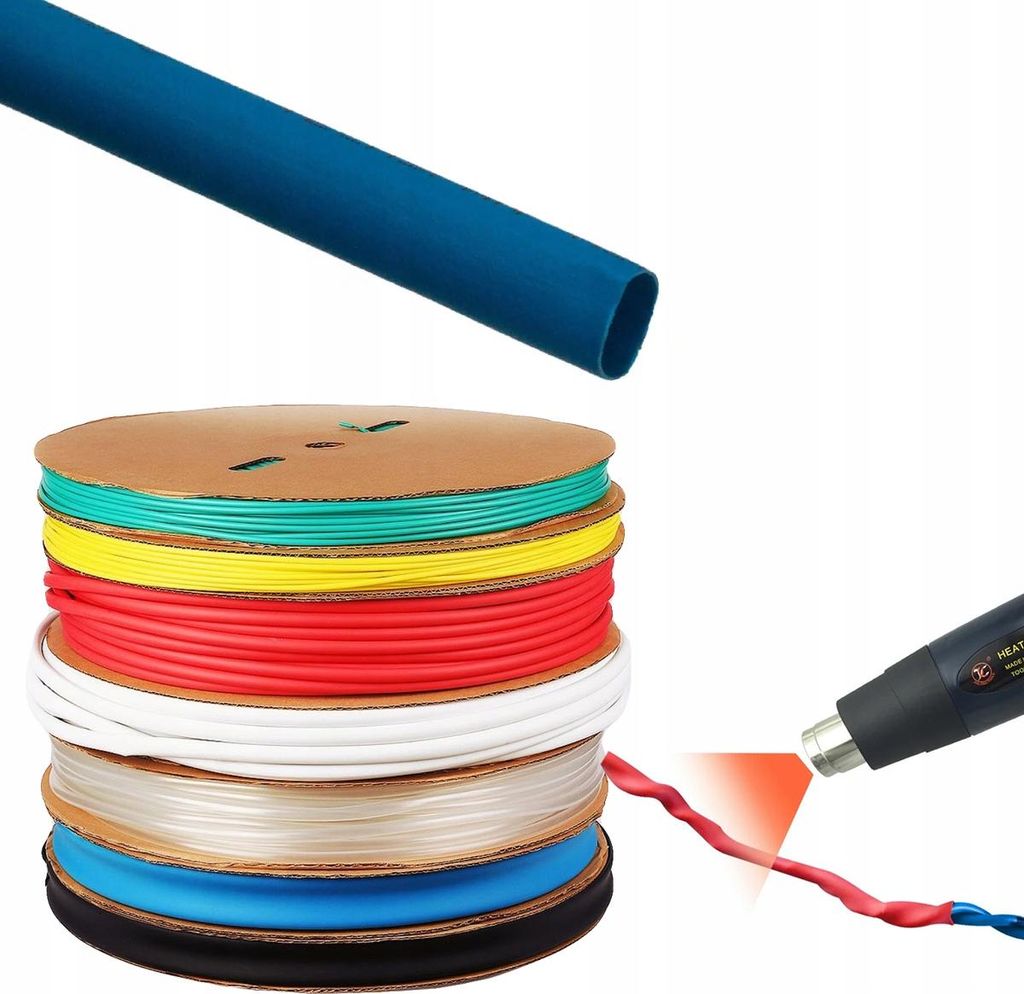 Rosfix - Schrumpfschlauch blau 1mm 1m | Schrumpfverhältnis 2:1 | Elektronik-, Telekommunikation- und Automobilanwendungen