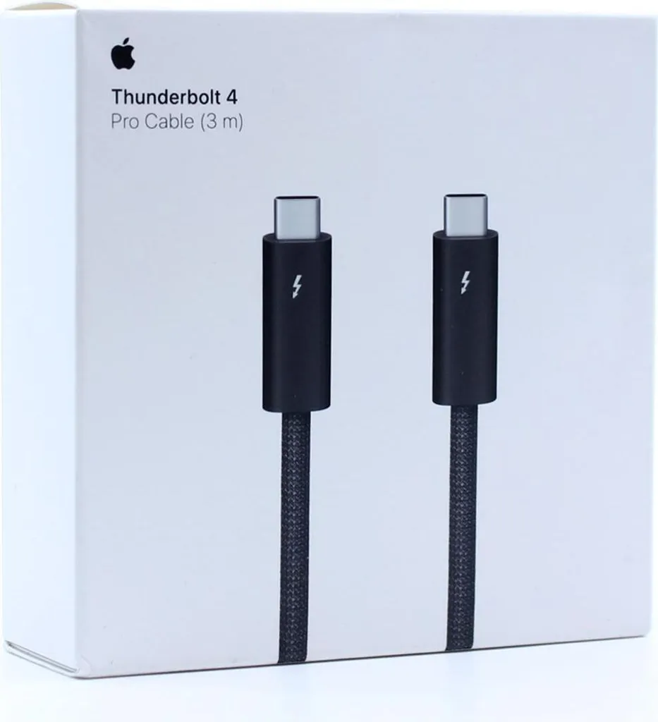 Câble Apple Thunderbolt 4 Pro Noir Tressé - Transfert Rapide 3m