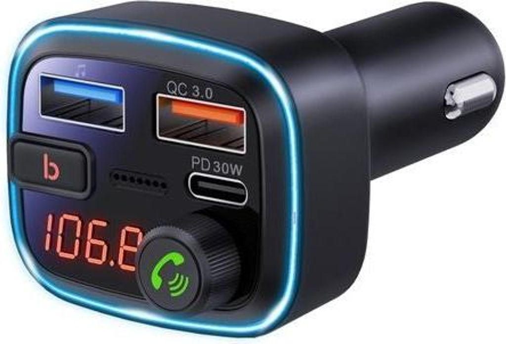 SiGN FM-Transmitter & Kfz-Ladegerät 48 W, 2x USB-A/1x USB-C 30 W PD
