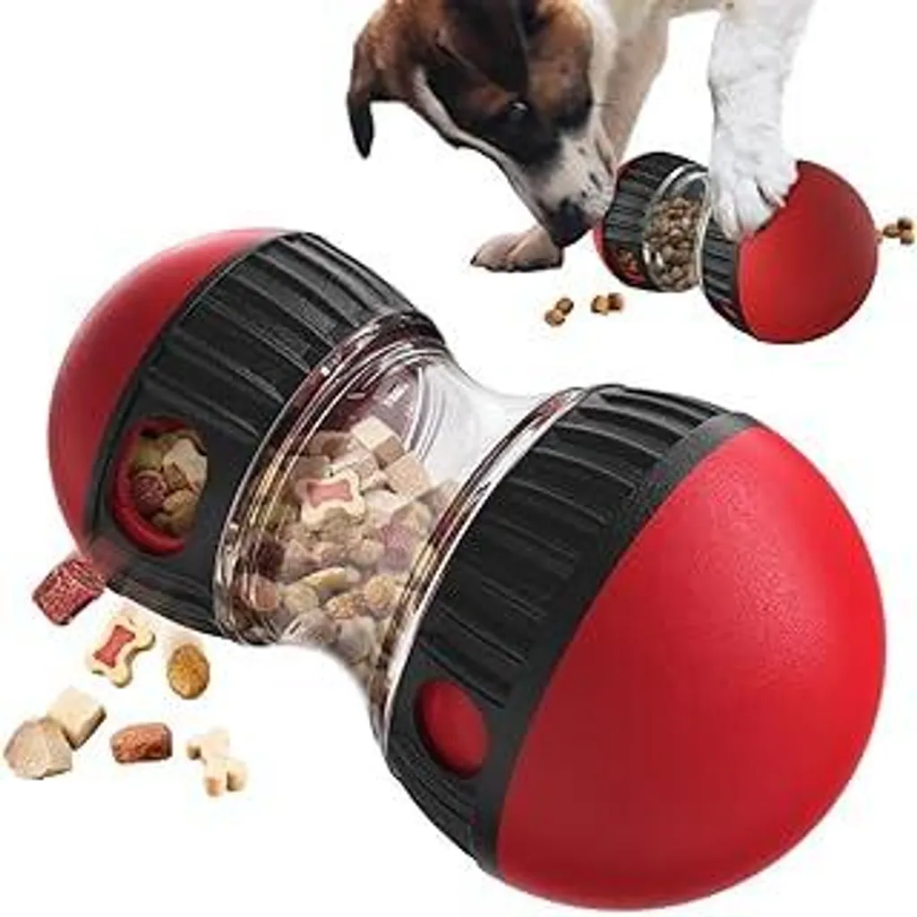 Palla Giocattolo Interattiva per Cani - Slow Feeder per Intelligenza Rosso
