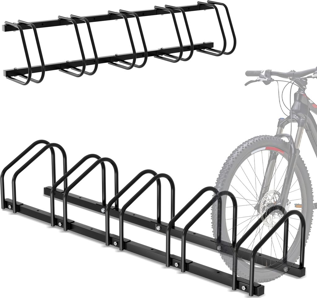 TolleTour Fahrradständer für 5 Räder Ständer Schwarz Rad Radständer Aufstellständer Fahrradparksystem in verschiedenen Größen