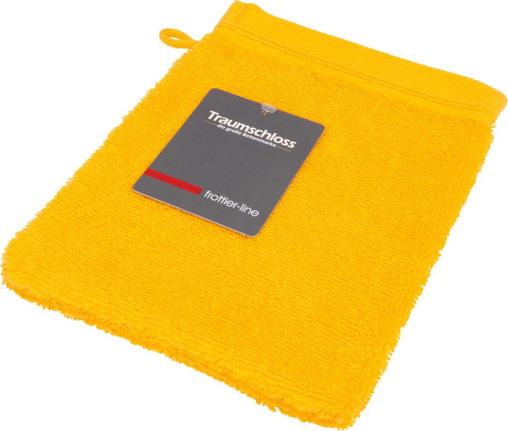Traumschloss Frottier-Line Waschhandschuh 16 x 21 cm gelb Flauschig weich & angenehm zur Haut