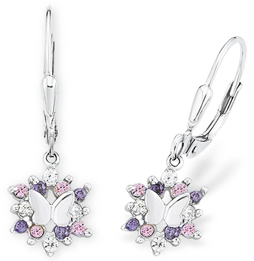 Prinzessin Lillifee Kinder Ohrringe Silber Schmetterling Produktbild 