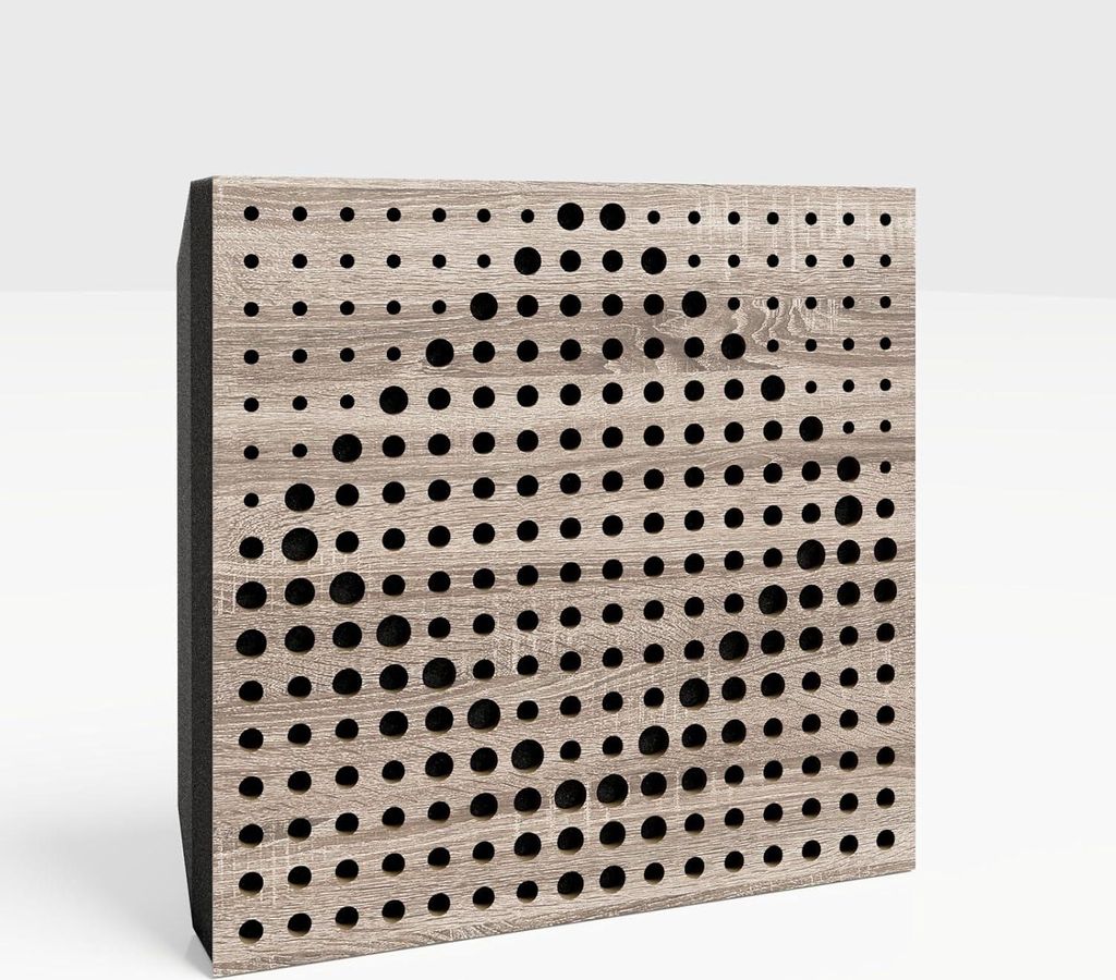 8er-Pack – Kleine Akustikplatte WILDS-Mini |Dekorative schallabsorbierende Wandpaneel|Geräuschreduzierung|25x25cm| Sonoma