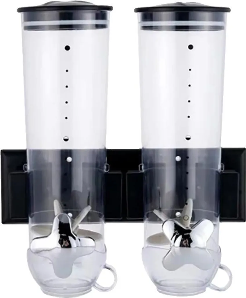 Distributore di muesli, capacità 3 litri, design per montaggio a parete, nero - 1