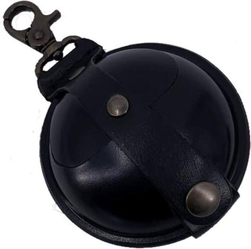 Mika Geldbörse mit Karabiner groß Sattelleder schwarz ca. Ø 9 cm 28063901