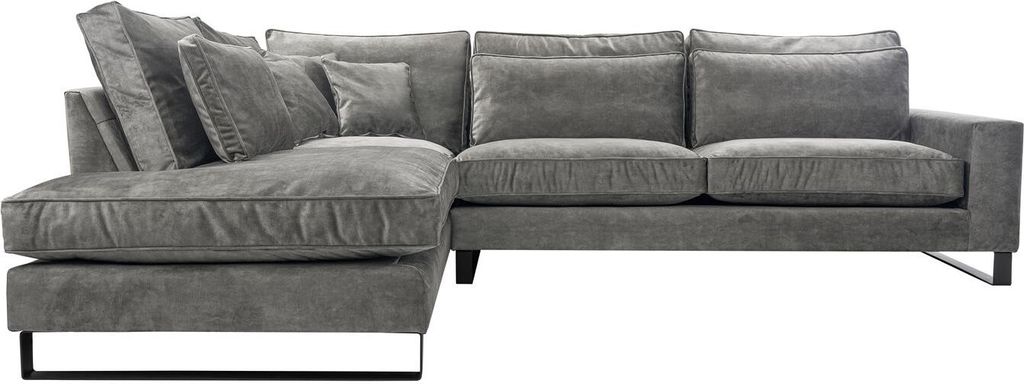 BETTSO Ecksofa Sofa mit Rückenfunktion in L Form Polsterecke Eckgarnitur COLLIN Hellgrau Links