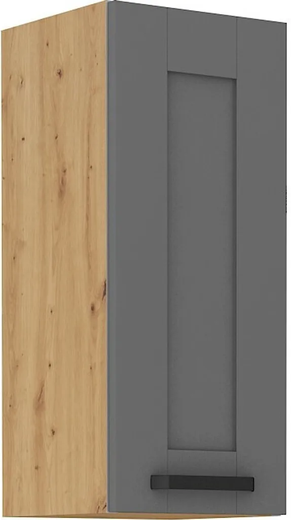 Armadietto superiore da cucina LAILI - larghezza 30 cm, grigio / rovere artisan