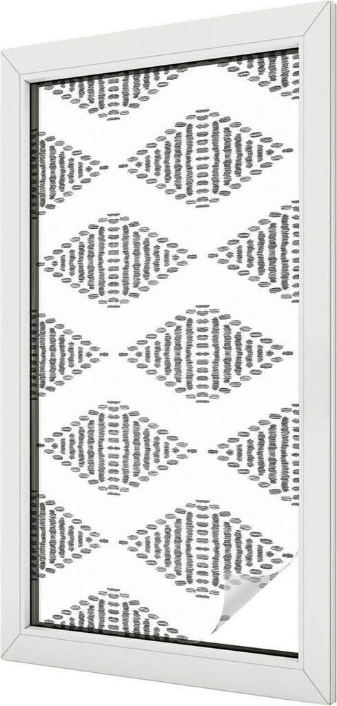 Buntglas Fensterfolie – 100x50 cm – Stained-Glass Design – blickdichte dekorative Sichtschutzfolie – selbstklebend, UV-Schutz – Geometris...