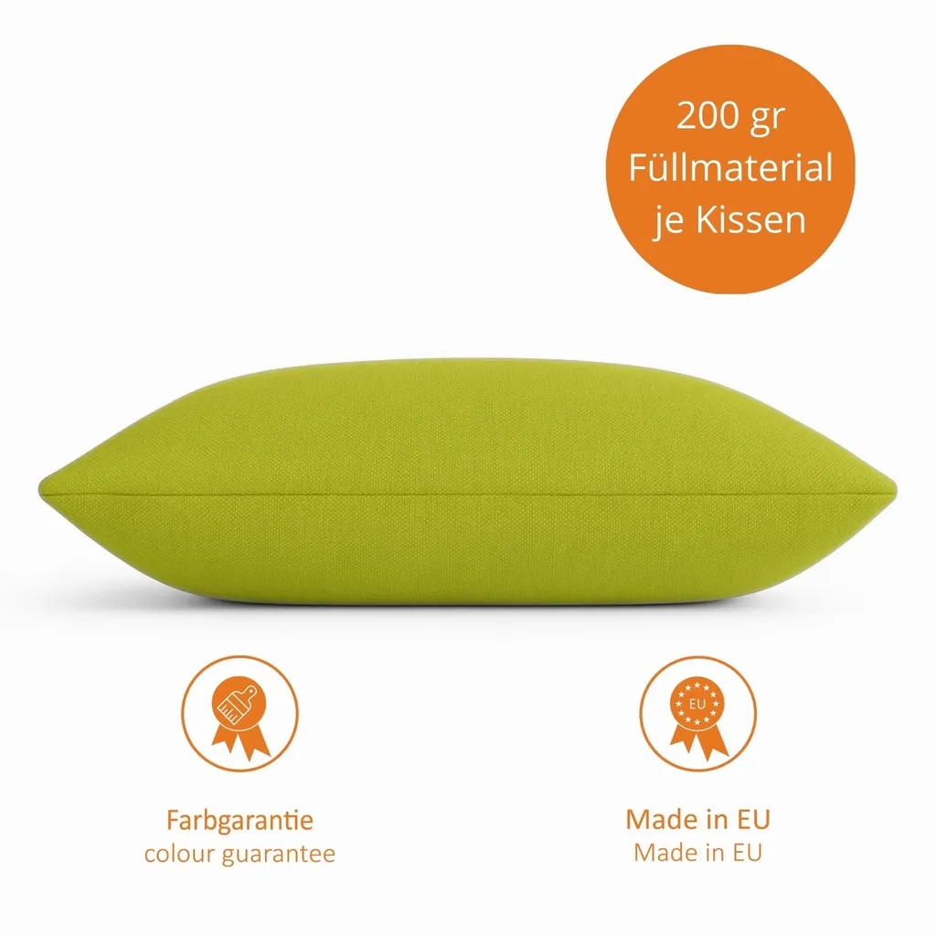 Cuscini 40x40 Verde Lime sleepling: Set 4 Pezzi Morbidi e Lavabili - 3