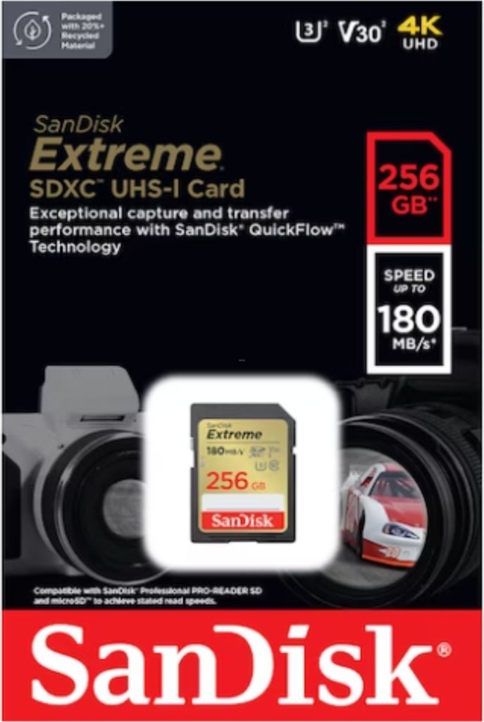 SanDisk Extreme SDXC       256GB UHS-I C10 U3 V30 Produktbild 