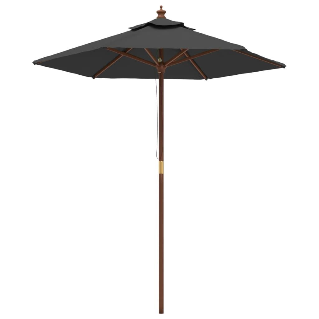 vidaXL Parasol avec mât en bois Anthracite 196x231 cm Image du produit 