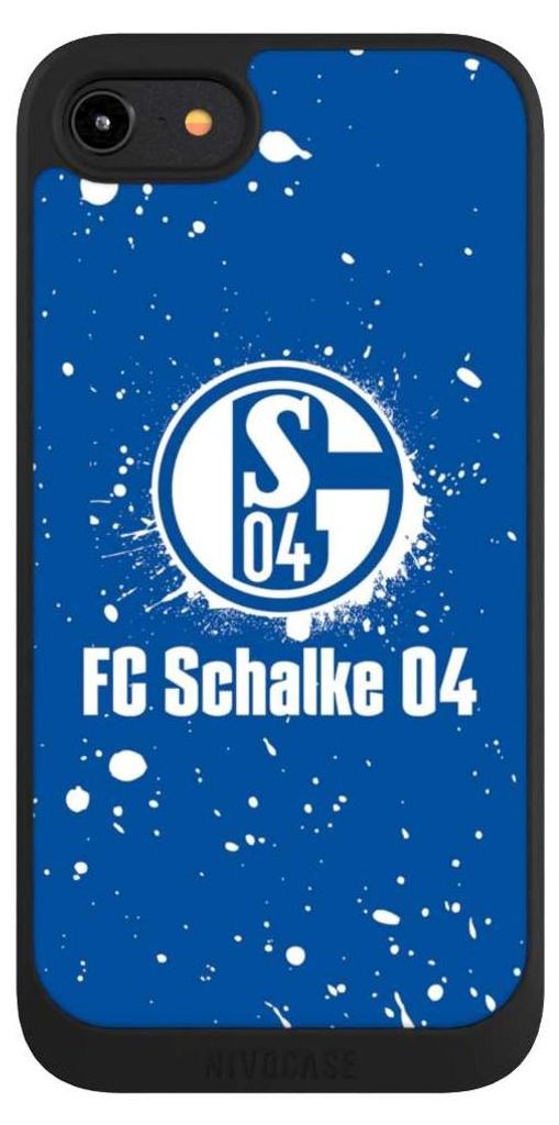 NIVOCASE Handyhülle für Apple iPhone 8 Hülle NIVOpure Case Schwarz FC Schalke 04 Logo S04