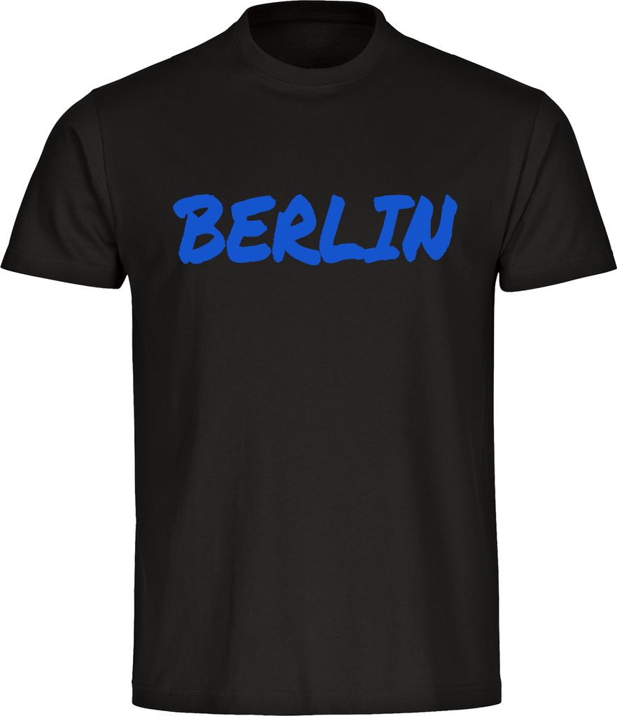 multifanshop Kinder T-Shirt - Berlin blau - Textmarker, schwarz, Größe 164