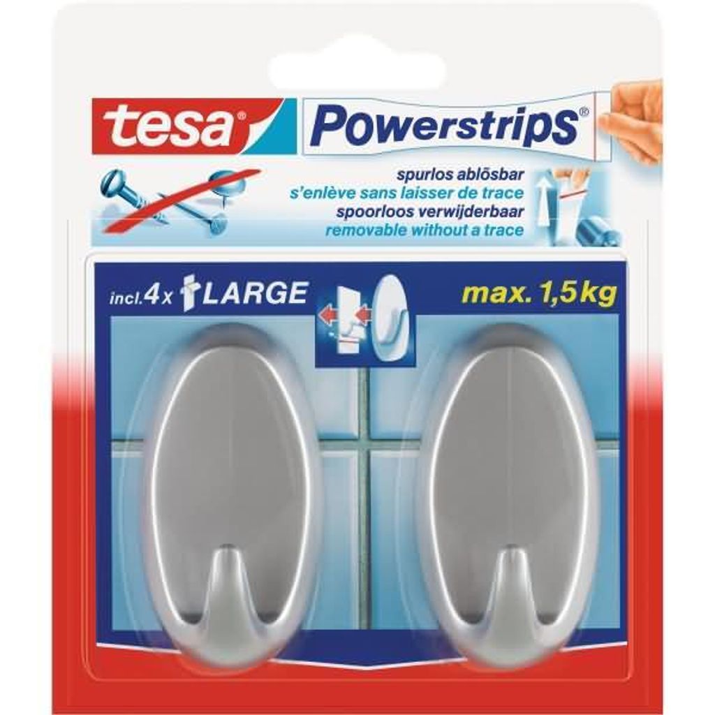 tesa Haken silber 2 Stück