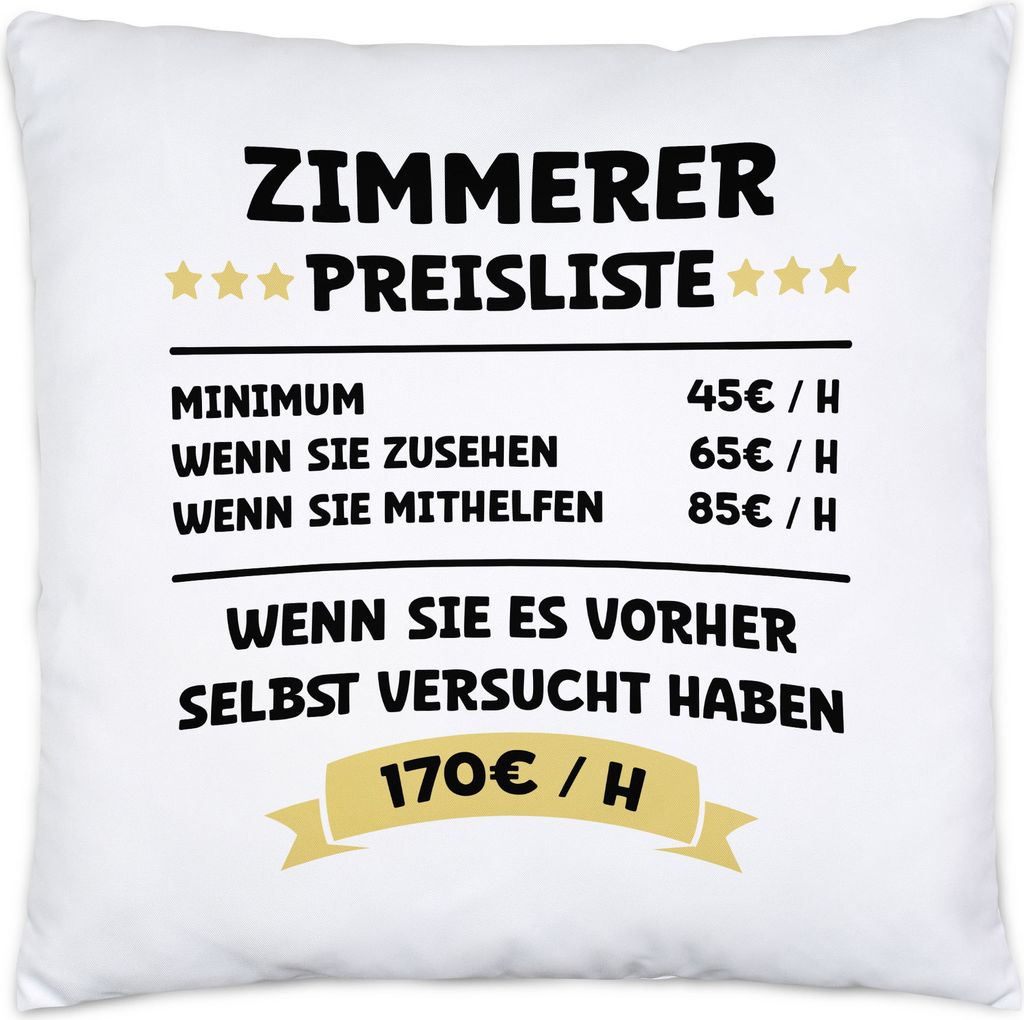 Zimmerer Preisliste Kissen Fenster Türen Treppen Dachstühle Produktbild 