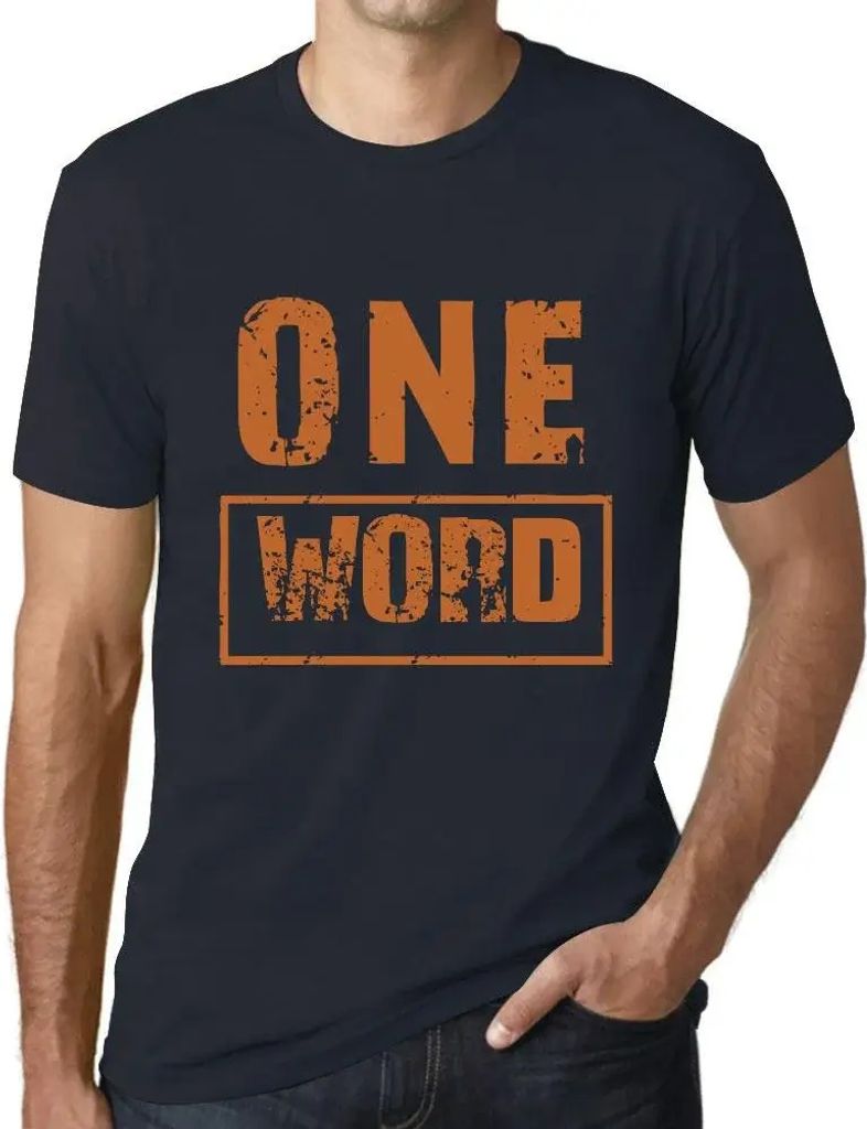 Herren Grafik T-Shirt Ein Wort – One Word – Öko-Verantwortlich Vintage Jahrgang Kurzarm Lustige Druck Geburtstag Geschenk Mann