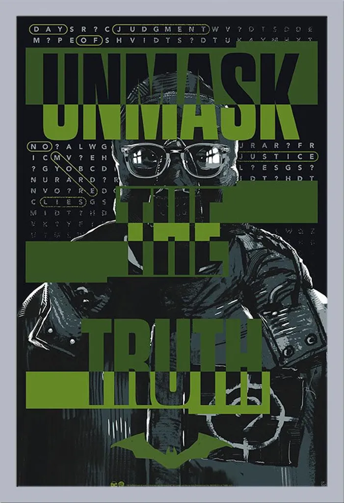 Batman Poster Riddler + Cornice Shinsuke® Argento MDF Acrilico