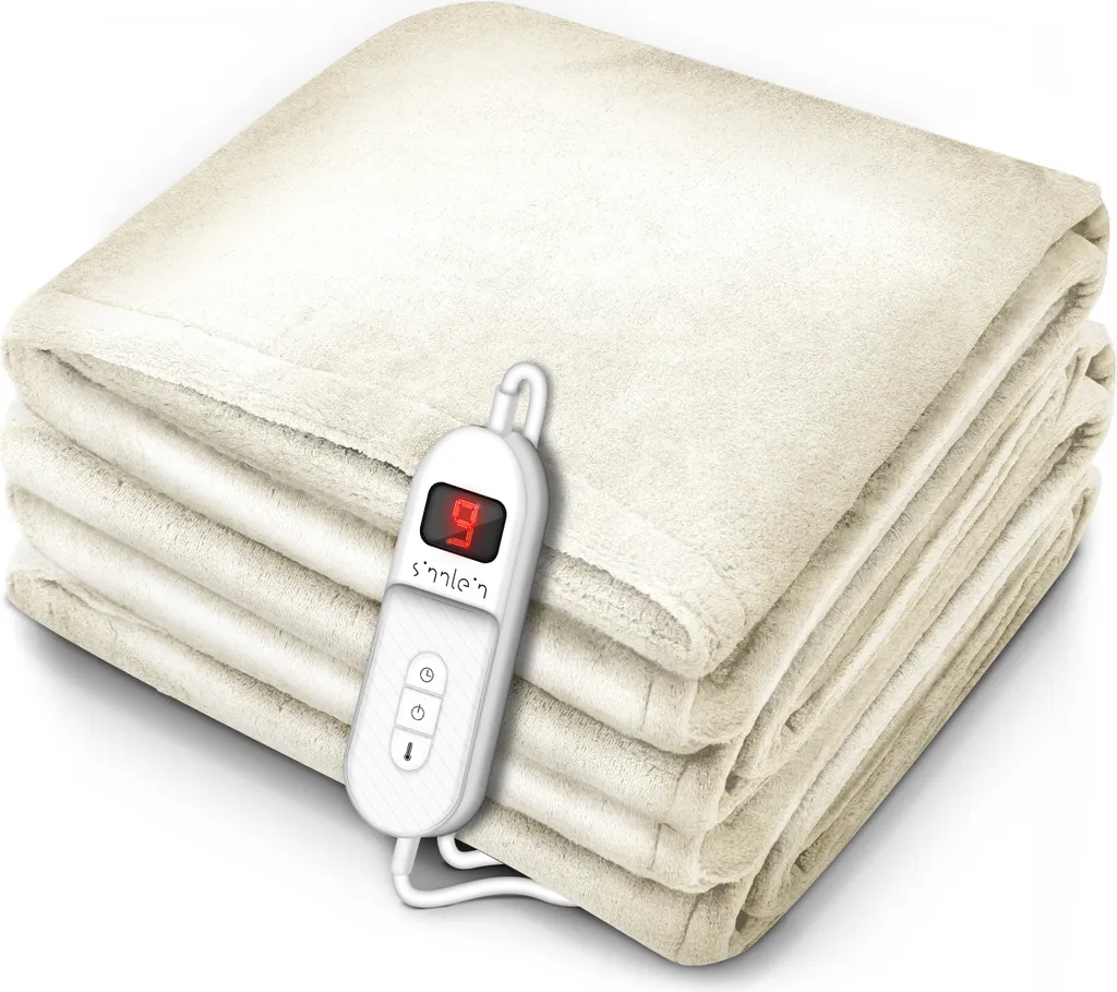 sinnlein® Coperta Termica Crema 160x120 | Calore Sicuro e Morbido