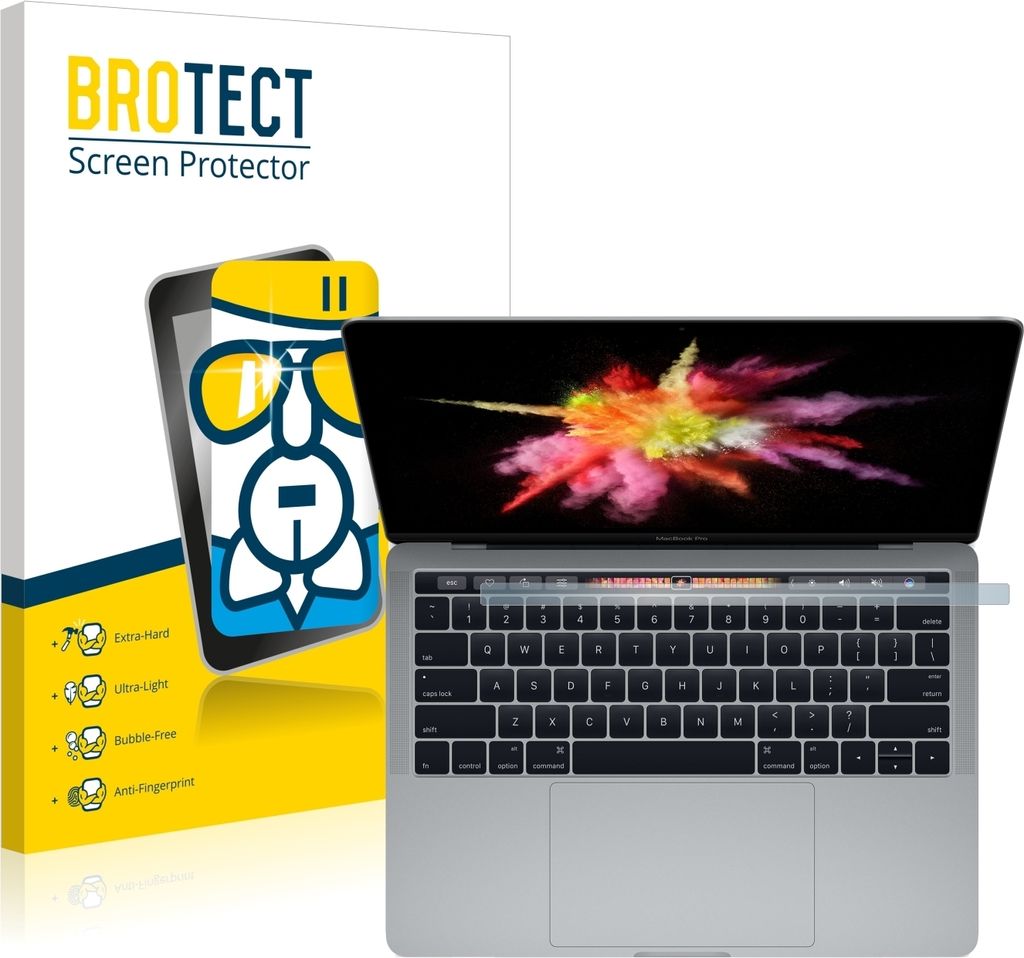 BROTECT Schutzglas für Apple MacBook Pro 13" 2017 (Unteres Display) Schutzfolie Panzer Folie Glas Display Schutz klar