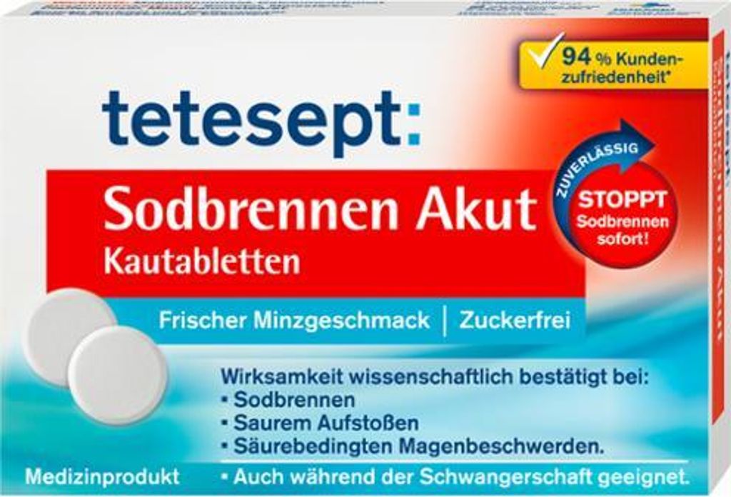 Tetesept Sodbrennen Akut Kautabl.o.Z.20er Produktbild 