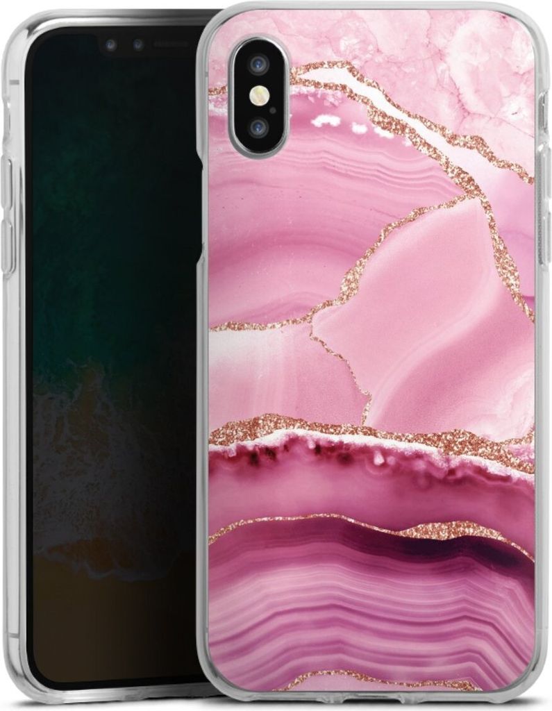 DeinDesign Handyhülle für Apple iPhone X Silikon Hülle Case Smartphone Schutzhülle Glitzer Look Marmor Meerjungfrau