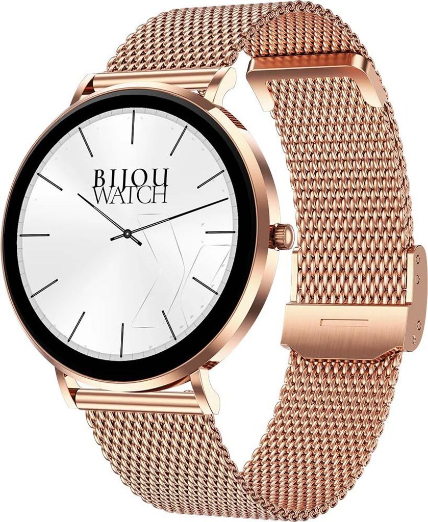Maxcom, Sport Smartwatch FW27 Selen AMOLED mit Wellness-Tracking, Gold / Braun