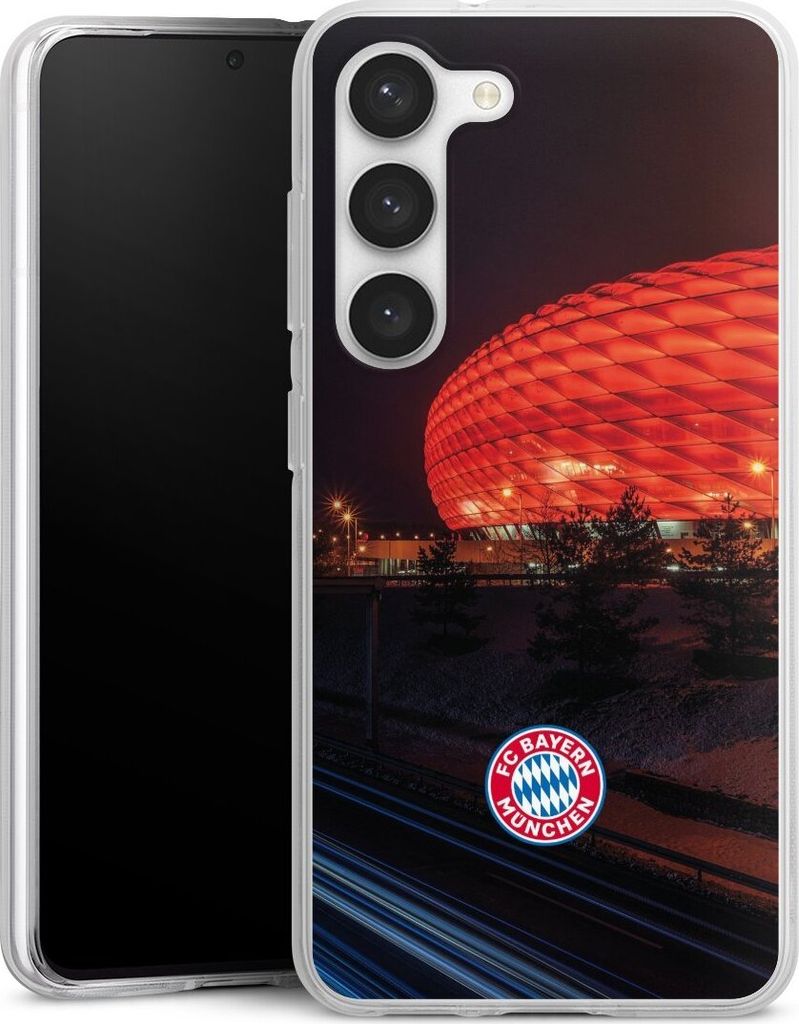 DeinDesign Handyhülle für Samsung Galaxy S23 Silikon Hülle Case Smartphone Schutzhülle FC Bayern München FCB Stadion