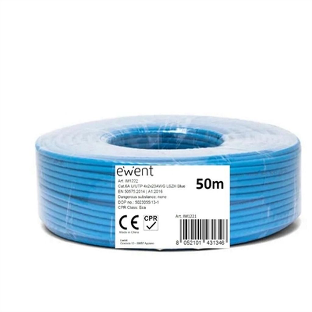 Ewent IM1222, 50 m, Cat6a, U/UTP (UTP), Blau