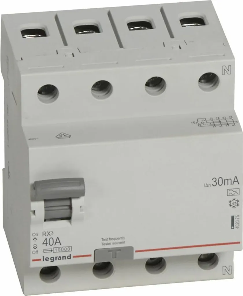 Évitez les chocs électriques avec le Disjoncteur FI RX3 40A 30mA Type A