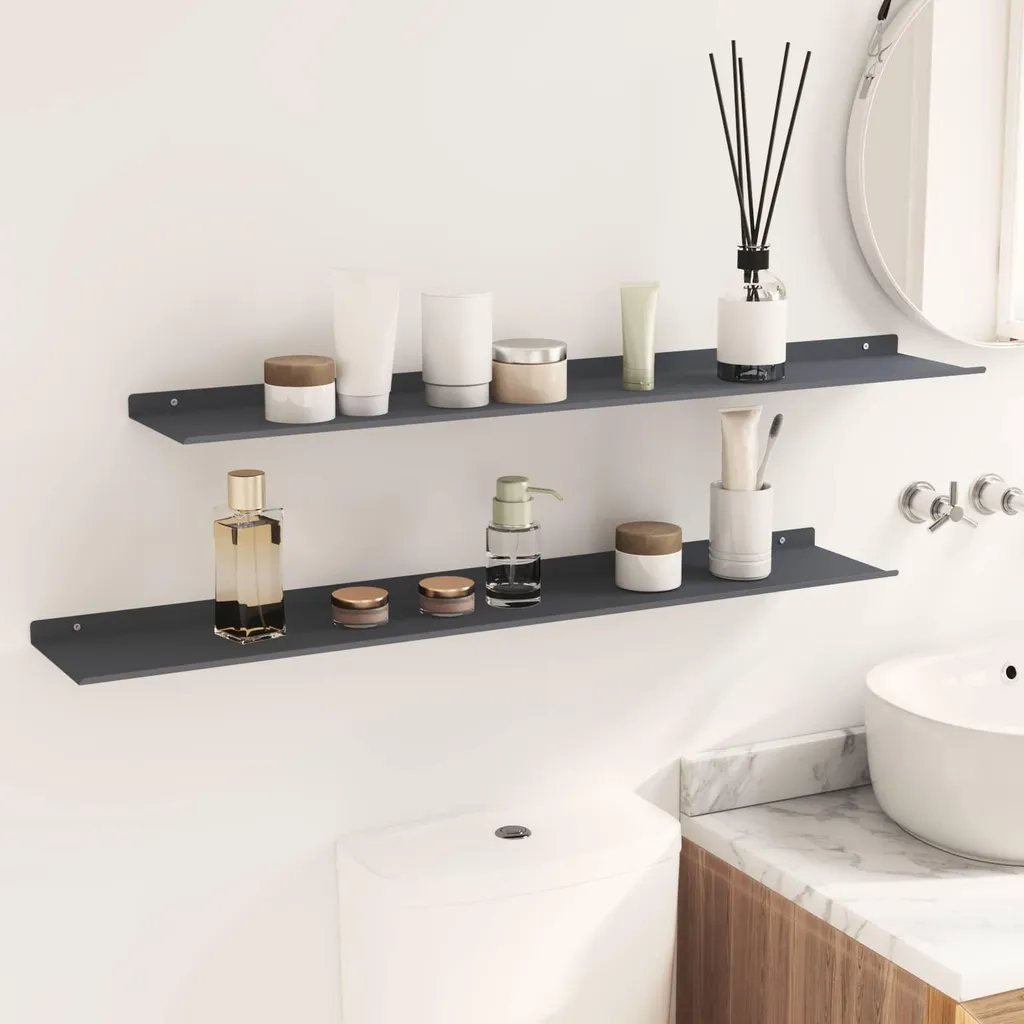 Offerta 2 Mensole vidaXL Antracite 100cm - Prezzo Imbattibile - 4