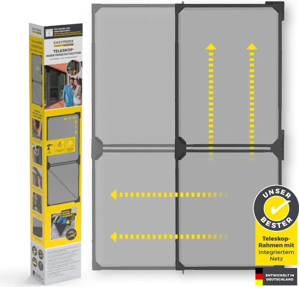 Moustiquaire Télescopique EASYmaxx Insect Protect Cadre Aluminium Blanc