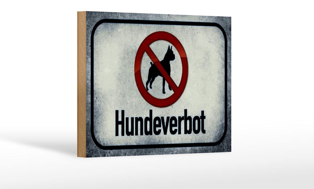 Holzschild Hinweis 18x12cm Hund Hundeverbot