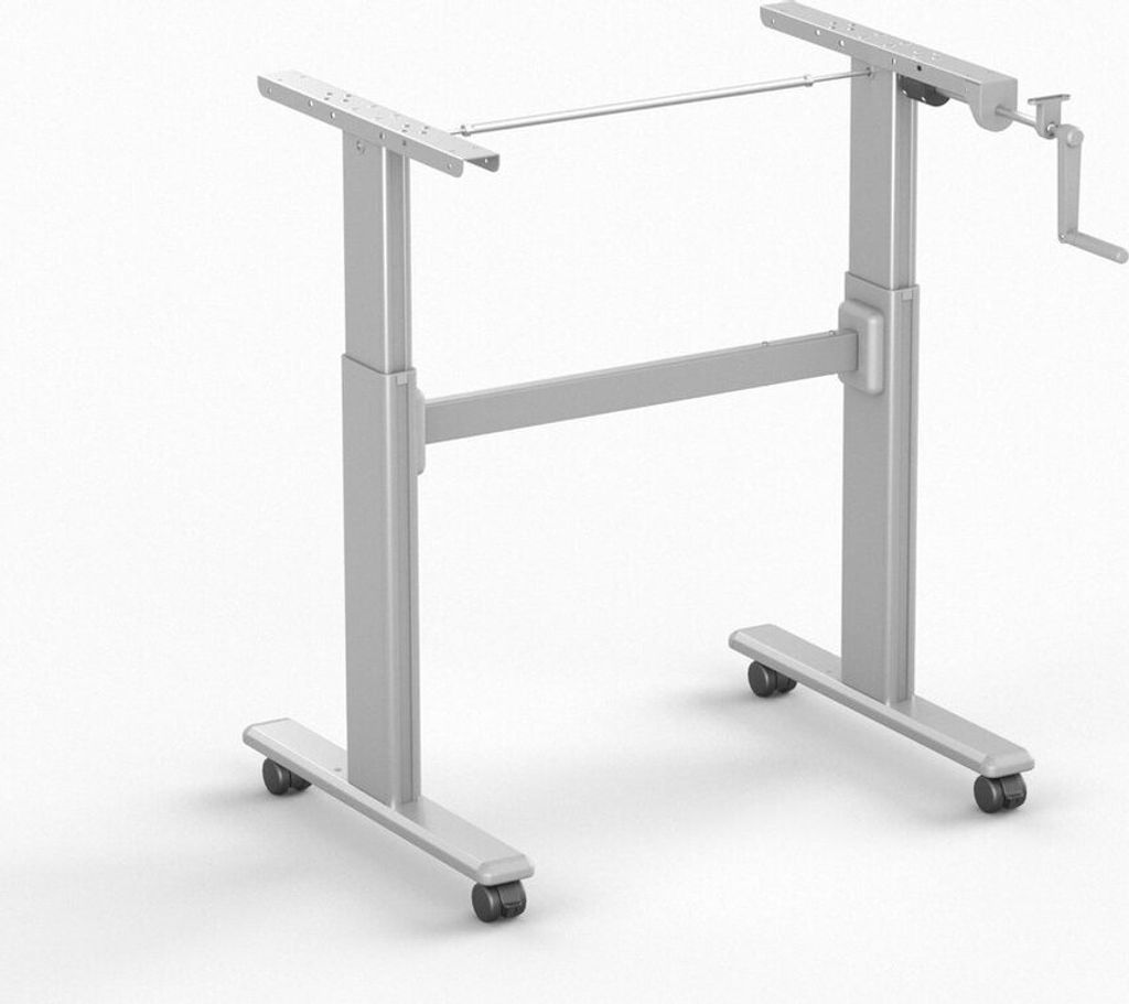 Kleiner Höhenverstellbarer Schreibtisch - Steelforce 100 - Handkurbel und Rollen