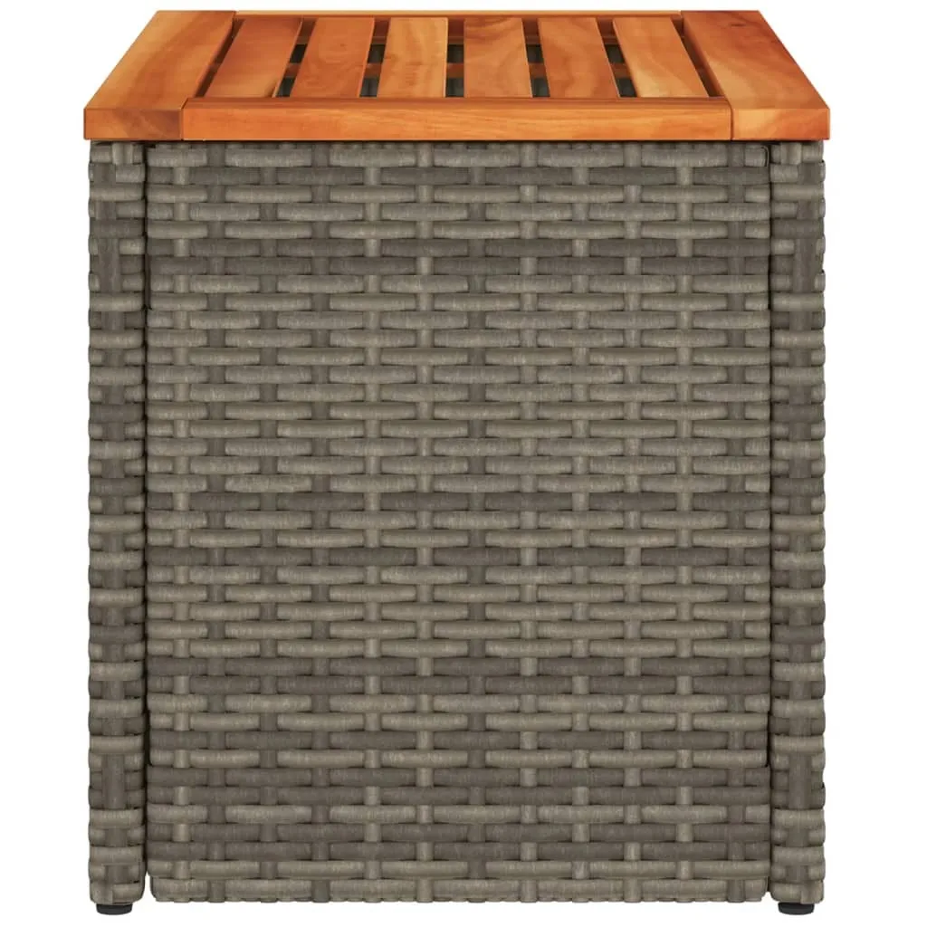 Tavolini da Giardino 2 pz Grigio in Poli Rattan e Legno - The Living Store - 8