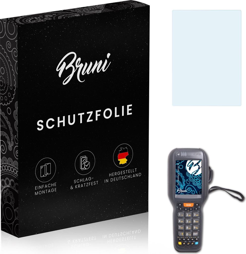Bruni Basics-Clear 2x Schutzfolie kompatibel mit Datalogic Falcon X4 Folie