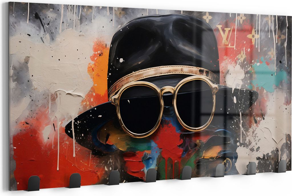DEQOART Kleiderhaken Glas 60x30 cm 'Urbane Modefusion' Wand Garderobe beschreibbar Paneel
