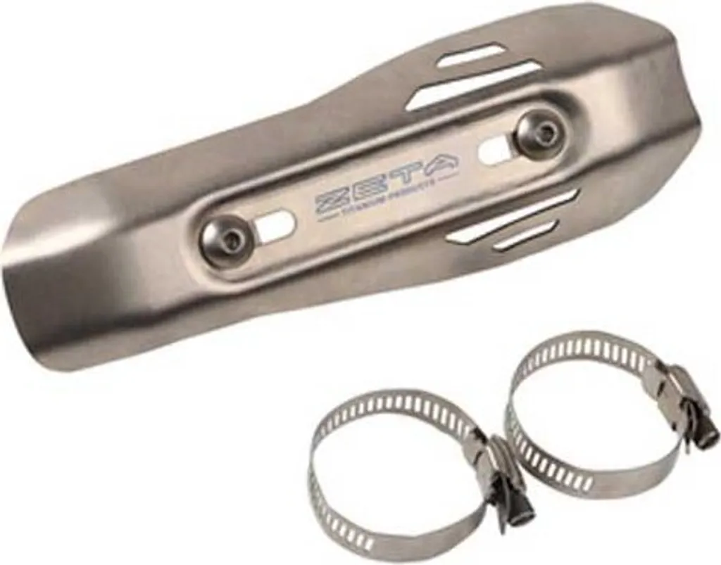 Protection d'échappement moto Zeta argent en aluminium robuste 1011