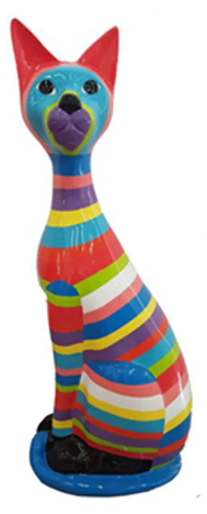 Grande statue de jardin chat 98cm - Décoration extérieure en plastique