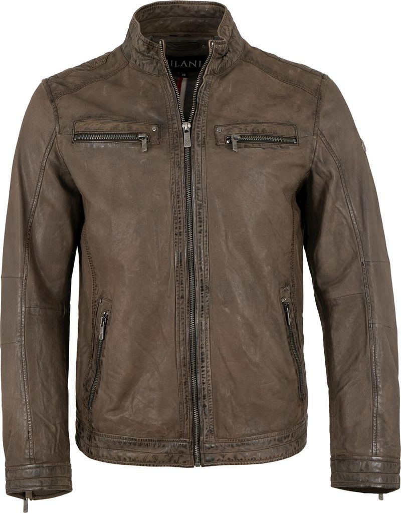 Jilani - Herren Echtleder Lederjacke Lammleder taupe
