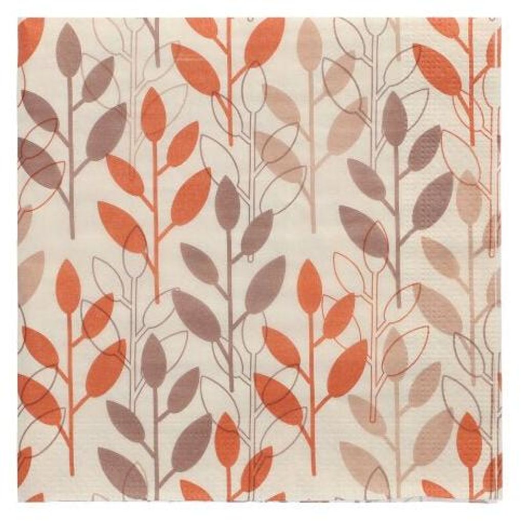 Servietten, 3-lagig 1/4-Falz 33 cm x 33 cm rost "Branches"