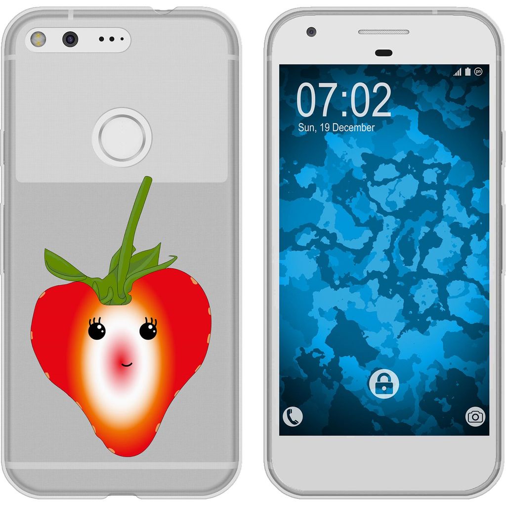 PhoneNatic Case kompatibel mit Google Pixel Silikon-Hülle Sommer Erdbeere M4