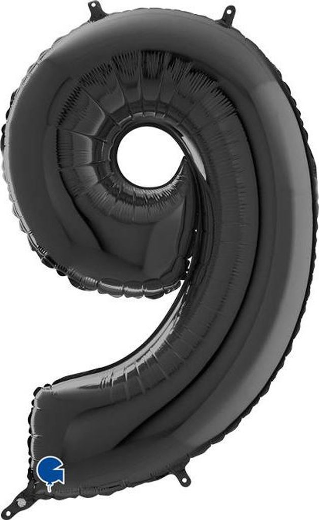 Balon Foliowy Cyfra 9 Czarny, 66 cm Grabo Zdjęcie produktu 