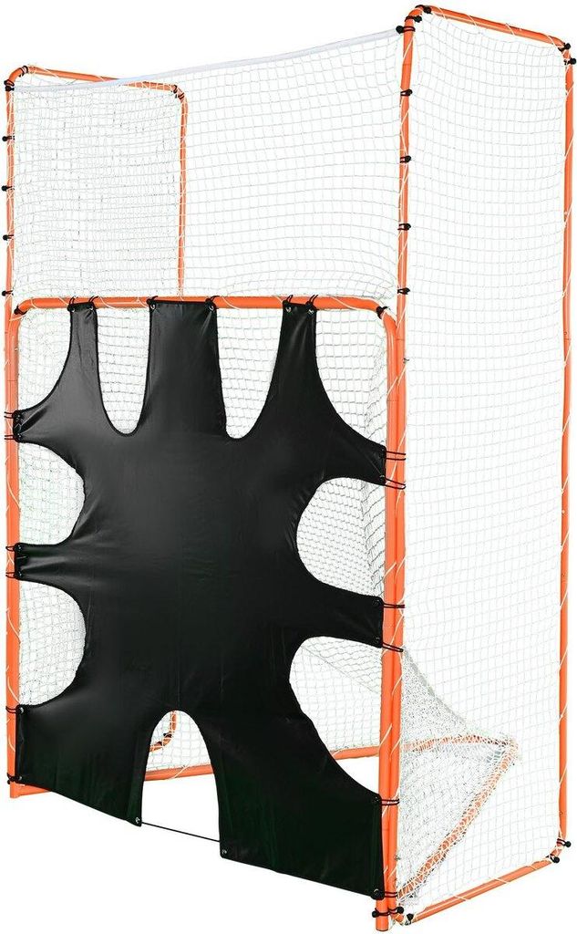 3-IN-1 Lacrosse Goal with Backstop and Target, 12' x 9' Lacrosse Net, Steel Frame Backyard Lacrosse Rebounder Equipment, Quick & Easy Setup Trainin...
