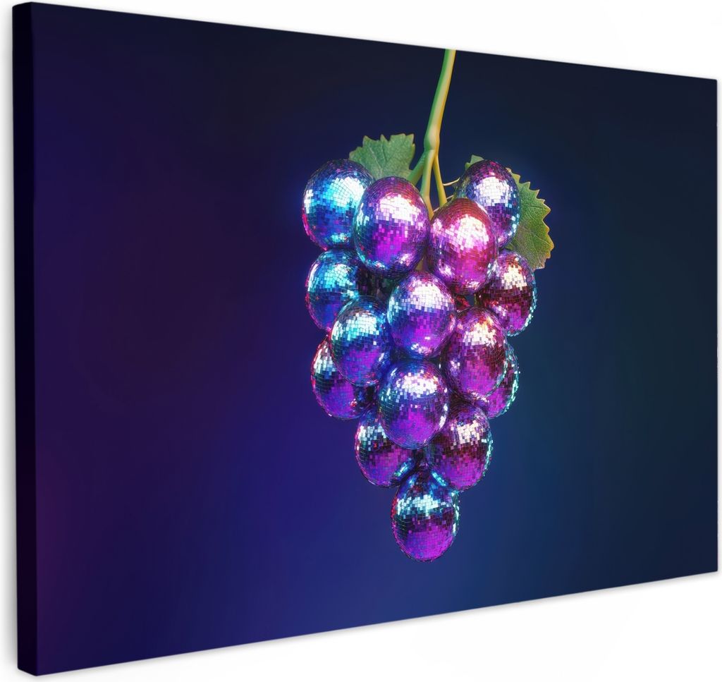 Leinwand Bilder 60x40 cm - Disco - Trauben - Dunkel - Lila, Wandbilder, Wanddeko Wohnzimmer, Bild