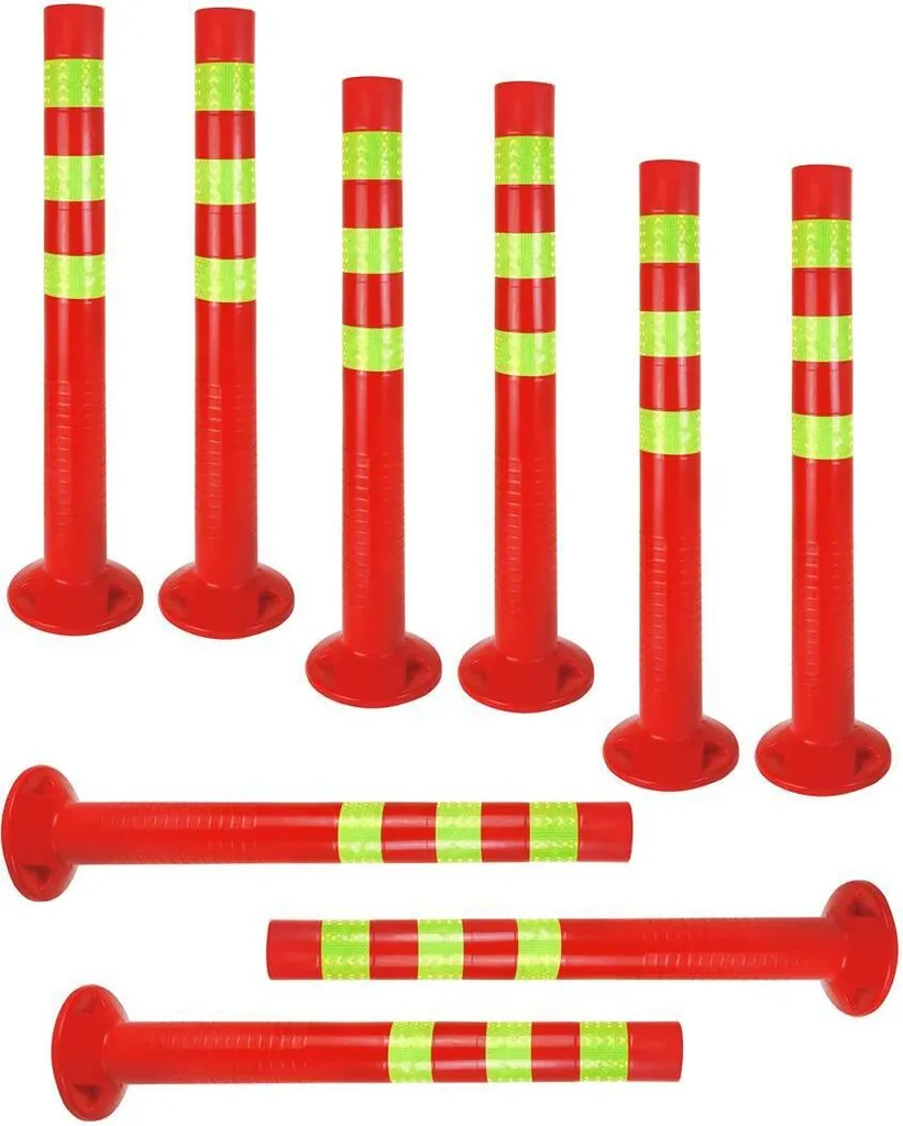 Set 9 Paletti Sbarramento 68cm Rossi Plastica Riflettente | Offerta Online