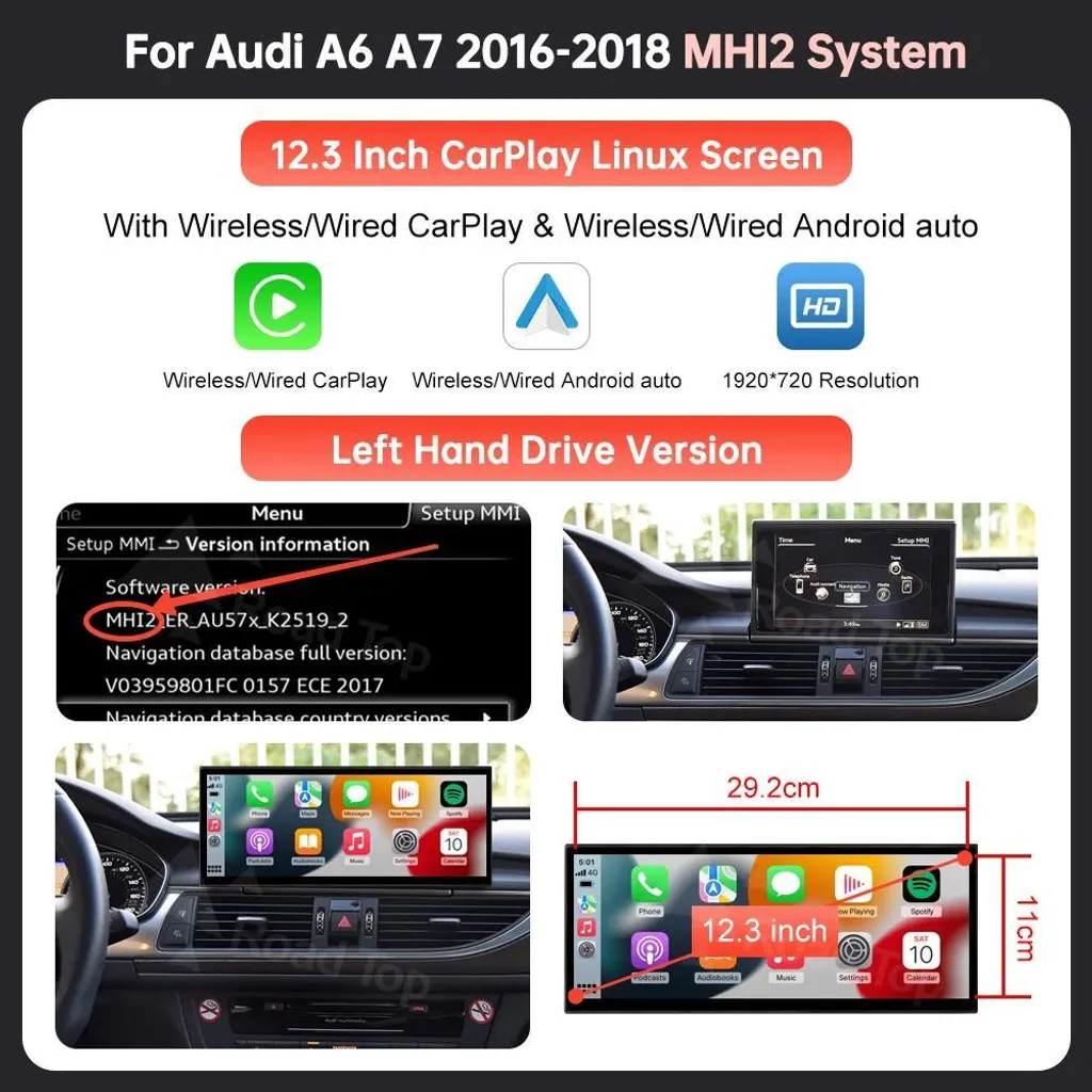 Écran Tactile 12,3 Pouces MHI2 LHD : CarPlay Sans Fil et Android Auto Pro