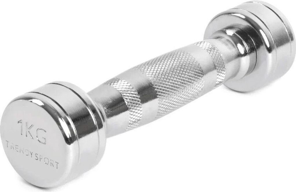 Trendy Sport Hantel Ergonomische Kompakte Chrom Kurzhanteln 2x 1KG, Chrom