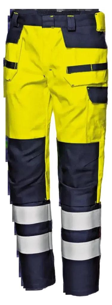 Sir Safety Supertech 360 Warnschutz-Arbeitshose reflektierend flammhemmend Herren, 54, HI-VIS GELB/BLAU