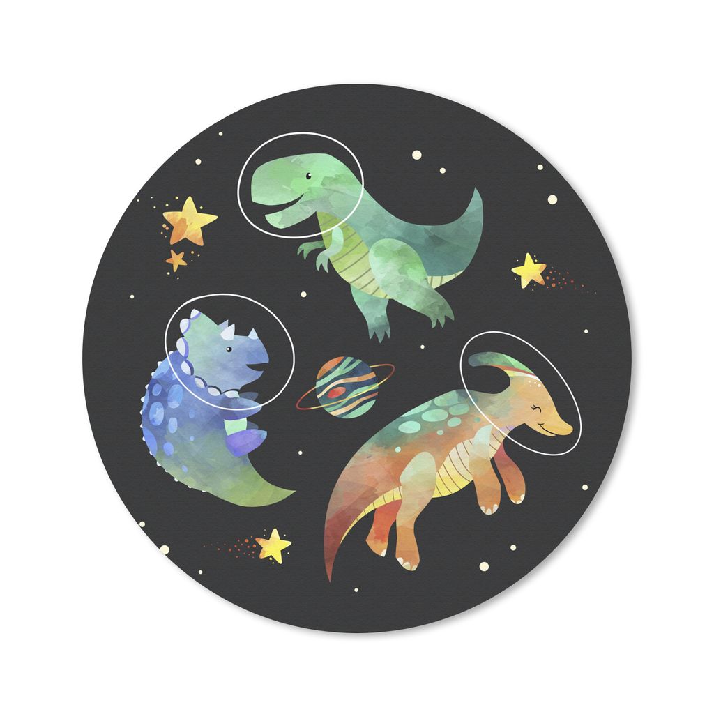 MuchoWow Mauspad Mousepad Weltraum - Dinosaurier - Sterne - Kinder - Kinder - Kinder 40x40 cm - Mousepads - Maus Mat - Pad - Mausunterlage - Schr...